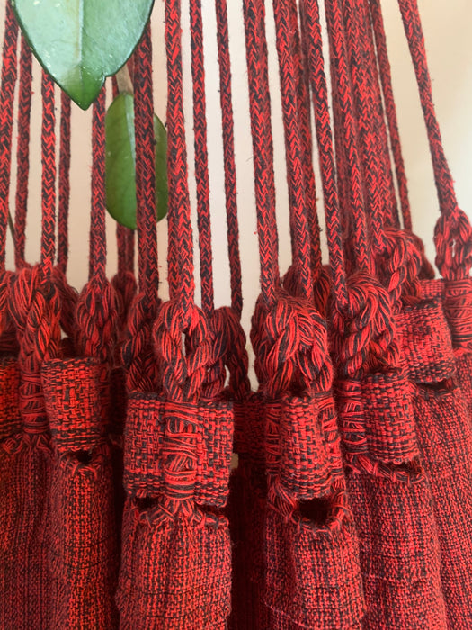 Red Luxury Hammock with macrame - 14ft x 5ft - Brazilian Premium Handmade w/ Natural Cotton