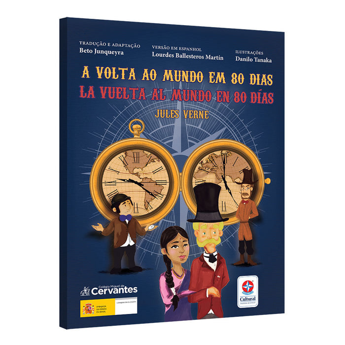 Livro A Volta ao Mundo em 80 dias - Bilíngue Espanhol - Estrela Cultural