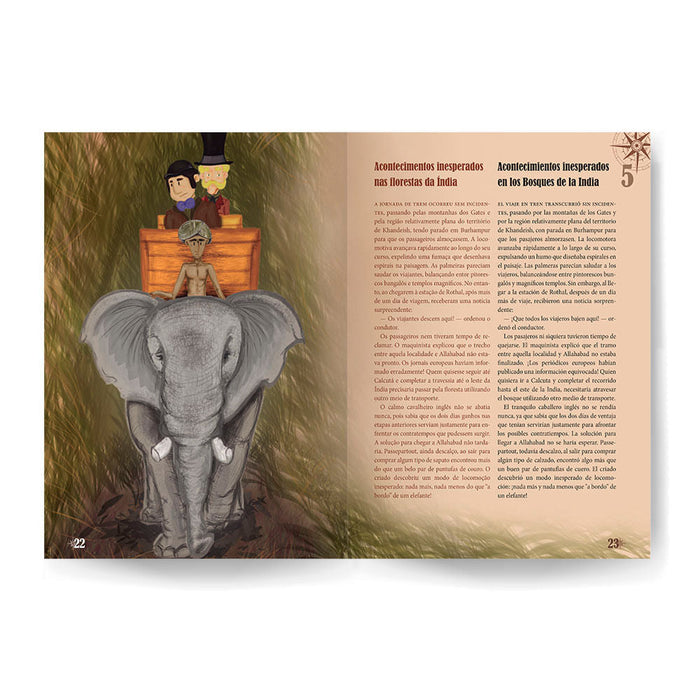 Livro A Volta ao Mundo em 80 dias - Bilíngue Espanhol - Estrela Cultural