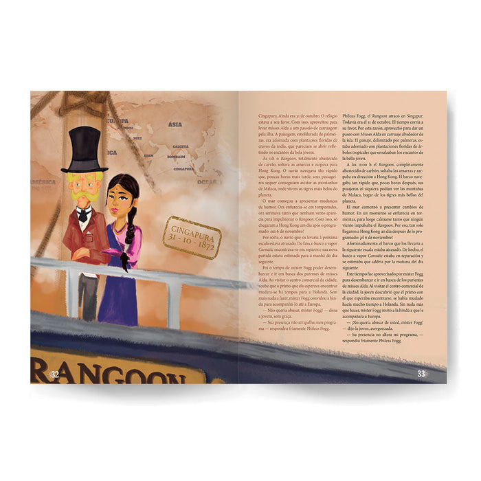 Livro A Volta ao Mundo em 80 dias - Bilíngue Espanhol - Estrela Cultural