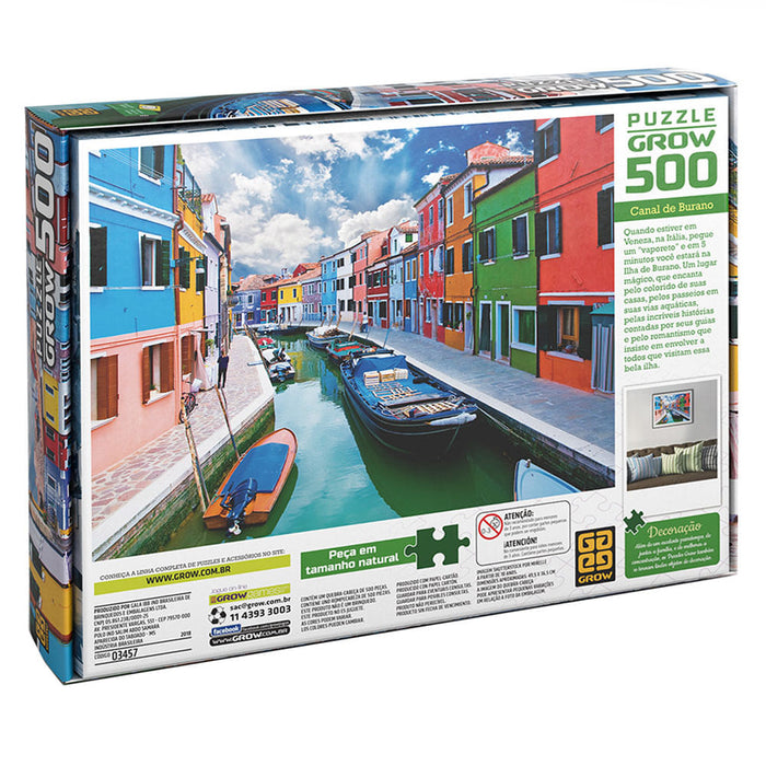 Puzzle 500 peças Canal de Burano / Puzzle 500 Parts Burano Channel - Grow