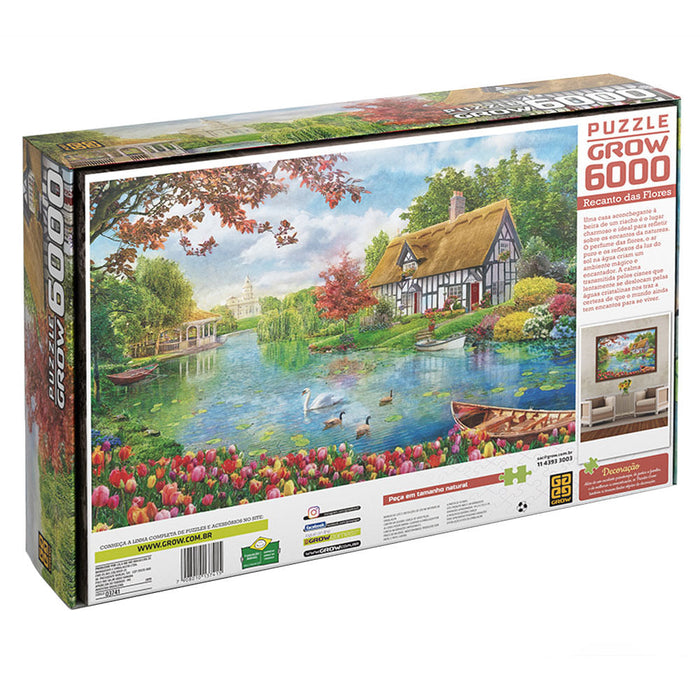 Puzzle 6000 peças Recanto das Flores / Puzzle 6000 pieces nook of flowers - Grow