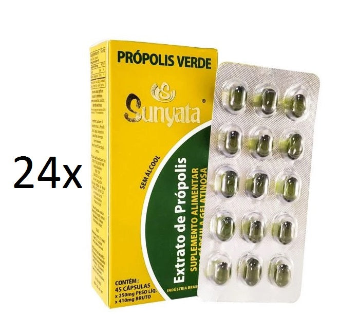 Lot of 24x45 Caps. Propolis Extract Gelatinous Sunyata Food Supplement - Pon Lee