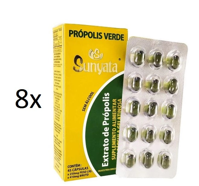 Lot of 8x45 Caps. Propolis Extract Gelatinous Sunyata Food Supplement - Pon Lee