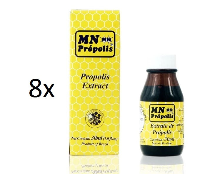 Lot of 8x30ml Brazilian Original Bee Yellow Propolis Extract - MN Propolis