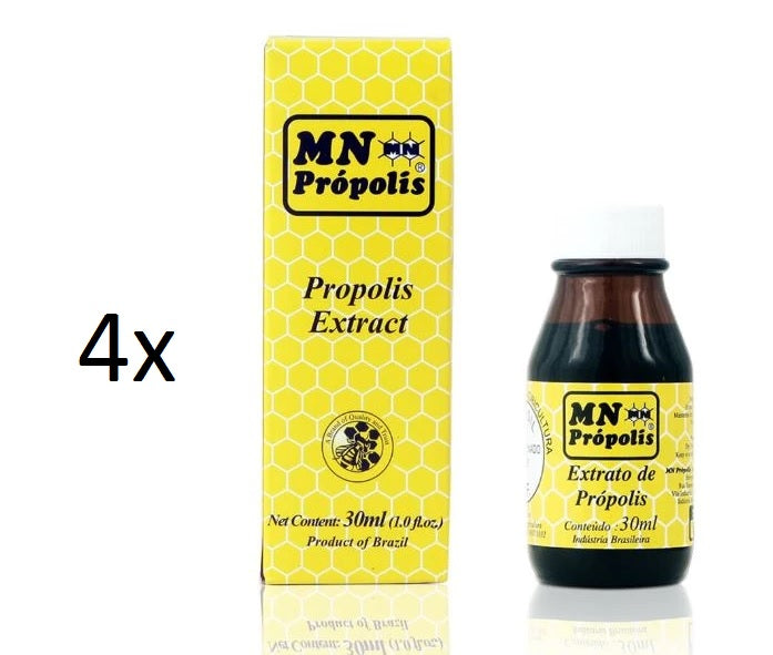 Lot of 4x30ml Brazilian Original Bee Yellow Propolis Extract - MN Propolis