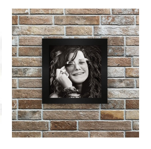 Janis Joplin in Concert Tile w/ Frame Decorative Collectible Framework Painting