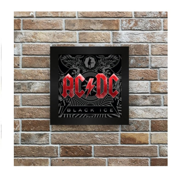 AC/DC Black Ice Tile w/ Frame Decorative Collectible Framework Printing Art
