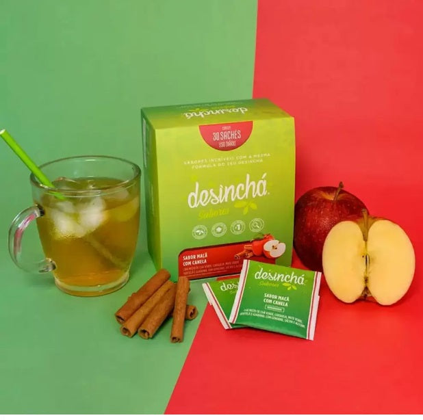Desinchá Apple Cinnamon Organic Natural Healthy Tea 30 Sachets - Desin