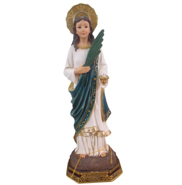 Brazilian Santa Luzia Saint Resin Image 42cm Religious Collectible Decoration