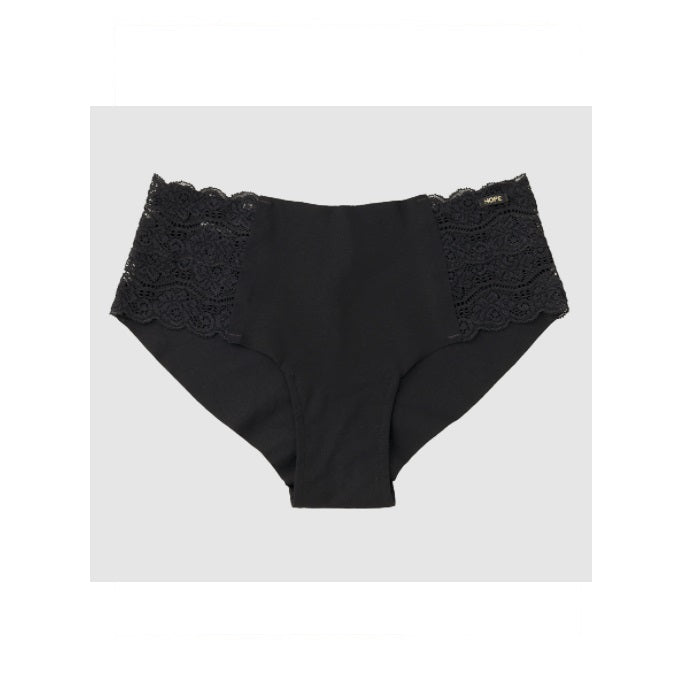 Hope Nude Wide Sides Microfiber Lace Panty Black Anatomical Underwear Brazilian