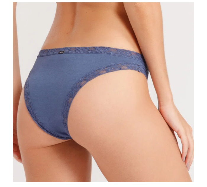 Lot of 3 She Modal Lace Bikini Blue Jeans Panty Lingerie Underwear Brazilian