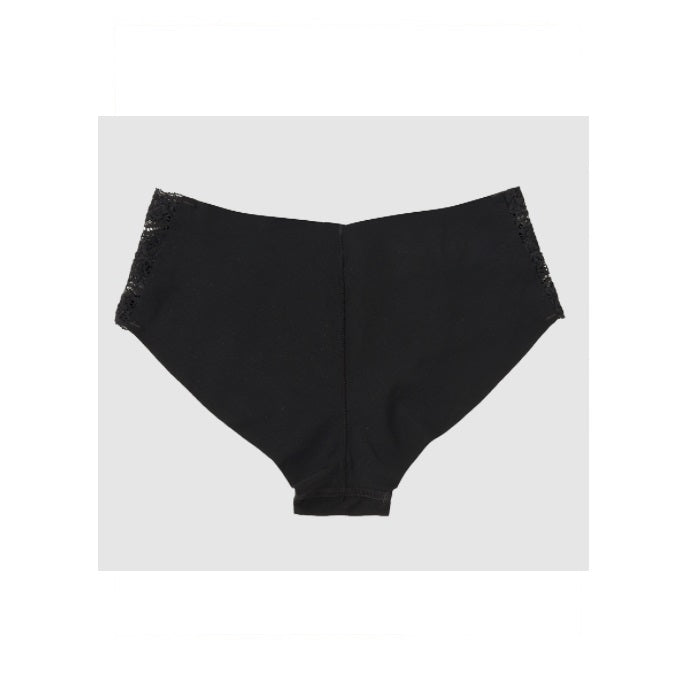 Hope Nude Wide Sides Microfiber Lace Panty Black Anatomical Underwear Brazilian