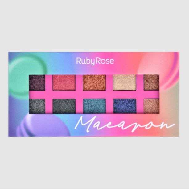 Brazilian Original Ruby Rose Macaron Eye Shadow Palette 10 Colors Makeup Beauty