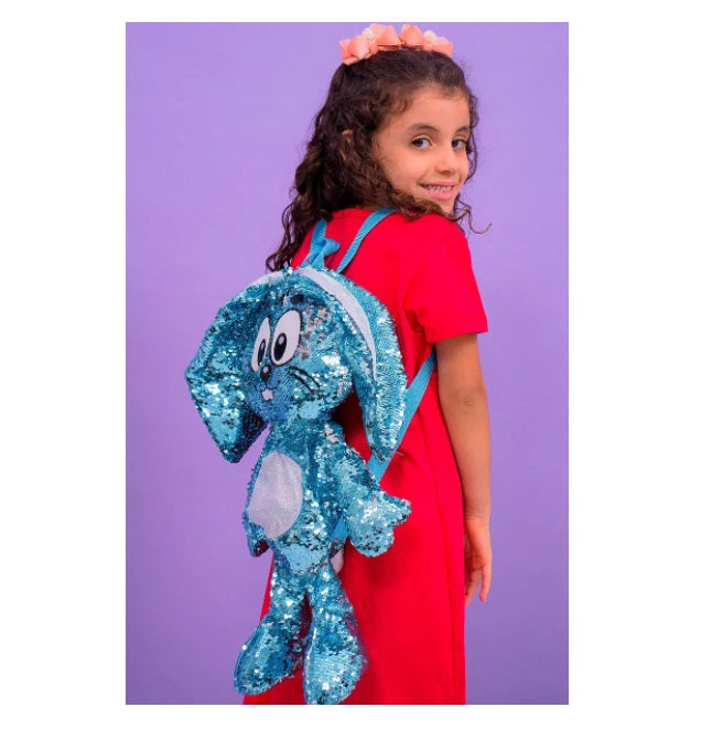 Brazilian Original Sansão Plush Sequin Bag Backpack Turma da Mônica Gang 45cm