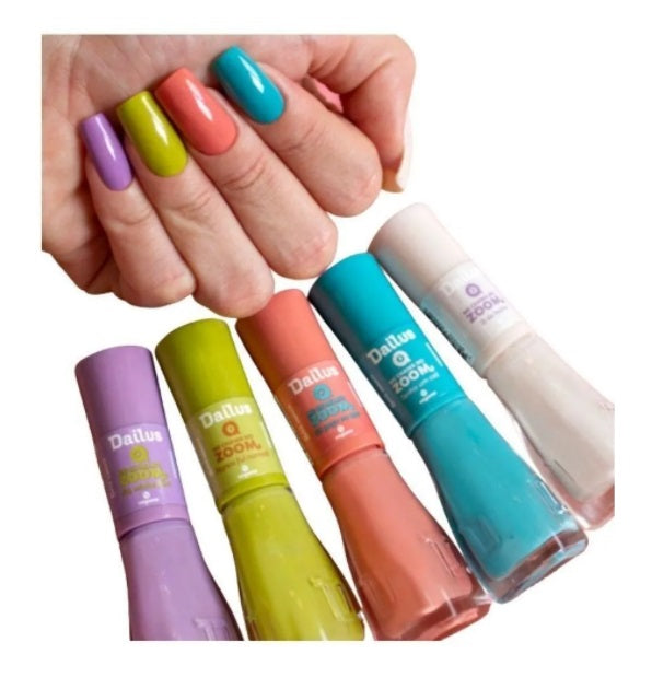 Brazilian Original Dailus Me Chama No Zoom Nail Polish Set Kit 5x8ml Beauty Art