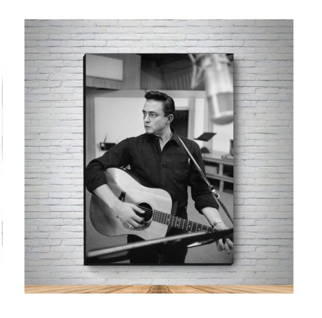 Johnny Cash MDF Canvas Decorative Collectible Painting Art Printing Mod. 2 A3