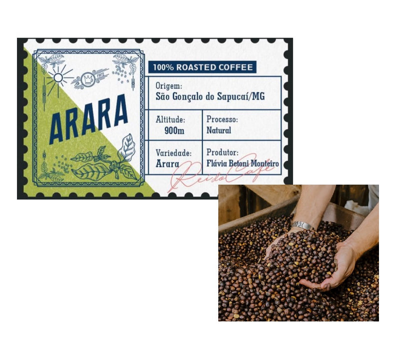 Brazilian Original Special Araras MG Natural Coffee Italian Maker Grain Size 500g