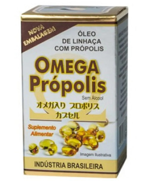 Brazilian Omega Dietary Suplement Propolis Linseed 100 Caps. 250mg - Apis Brasil