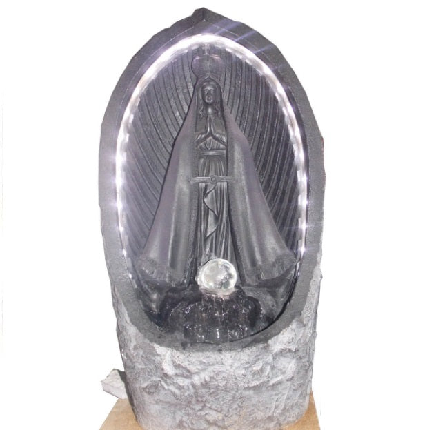 Brazilian Our Lady of Aparecida Light Resin Water Fountain Religious Decor 110V