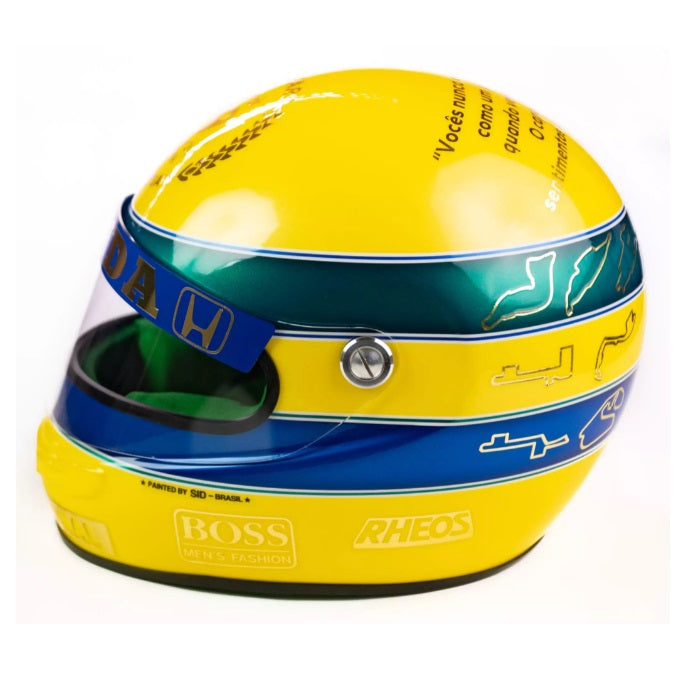 Ayrton Senna 30 Years 3 Times World Champion Helmet Replica w/ Sid Mosca Serial Number