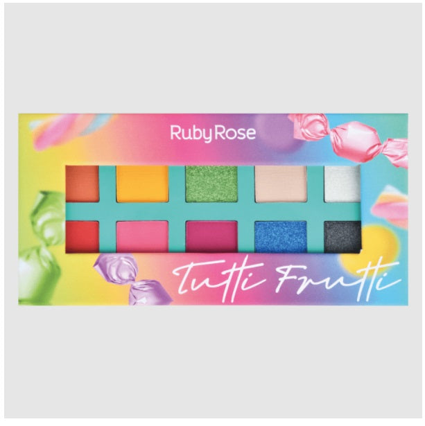 Brazilian Ruby Rose Tutti Frutti Eye Shadow Palette 10 Colors Beauty Makeup