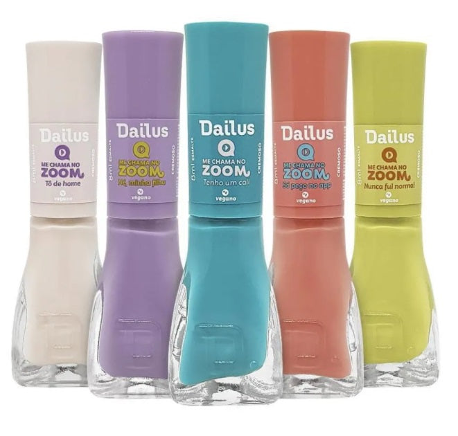 Brazilian Original Dailus Me Chama No Zoom Nail Polish Set Kit 5x8ml Beauty Art