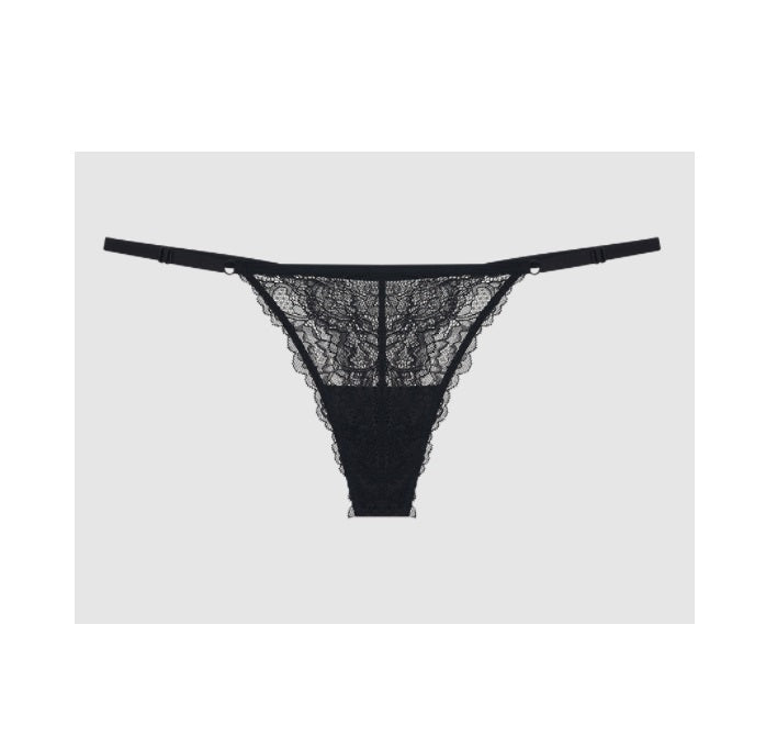 Lot of 3 Hope Love Story String Black Lace Panty Underwear Brazilian Lingerie