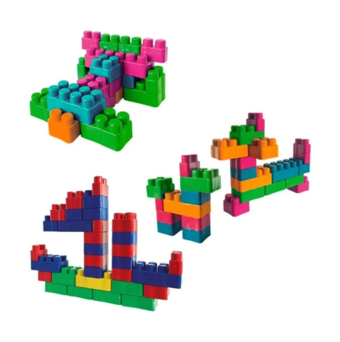 Brazilian Original Gulliver Large Colorful Mount Fit Blocks 48 Pieces Kids Toys