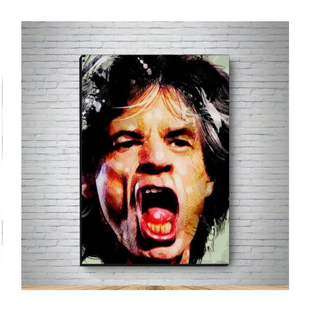 Mick Jagger MDF Decorative Canvas Decorative Collectible Painting A3 Mod. 2