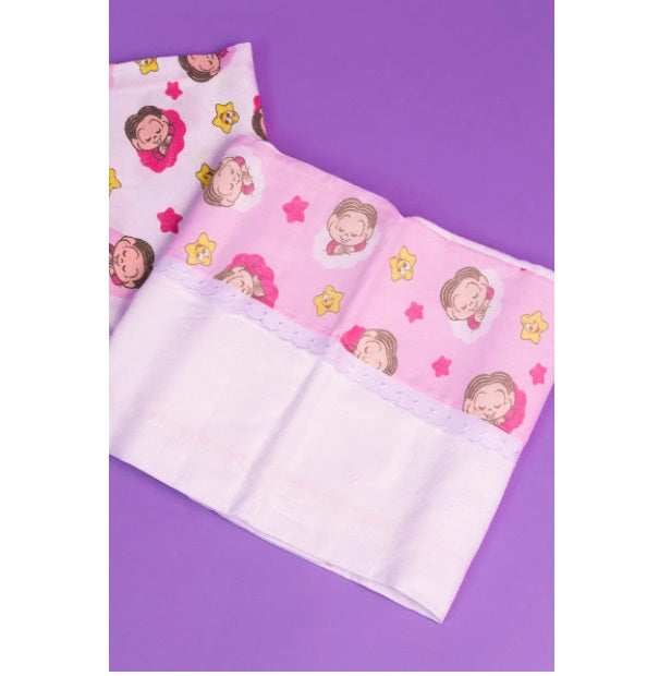 Brazilian Original Turma da Mônica Baby Pink Flannel Blanket Bedding Decoration