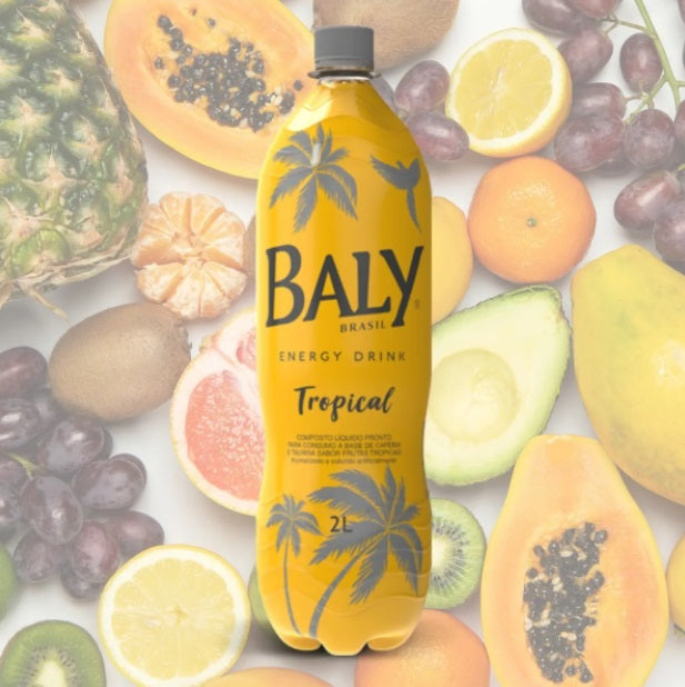 Lot of 4 Brazilian Baly Brasil Tropical Fruits Drink Energetic Caffeine Beverage 2L