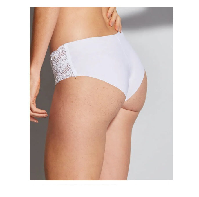Hope Nude Wide Microfiber Lace Panty White Anatomical Underwear Brazilian