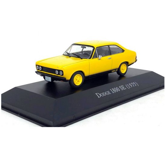Original Dodge 1800 SE 1974 Polara Yellow Car IXO Brazilian Collection Miniature