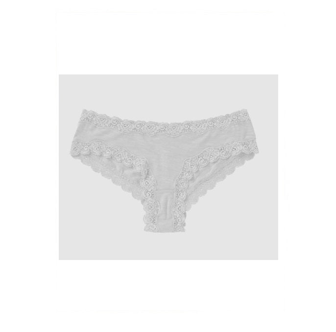 Hope Green Line Brazilian Thonga Panty White Modal Cotton Lace Underwear