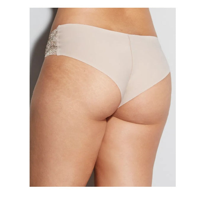 Hope Nude Wide Sides Microfiber Lace Panty Rose Anatomical Underwear Brazilian