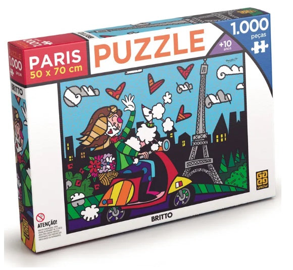 Original Brazilian Romero Britto Puzzle Paris 1000 Pieces Collectible - Grow