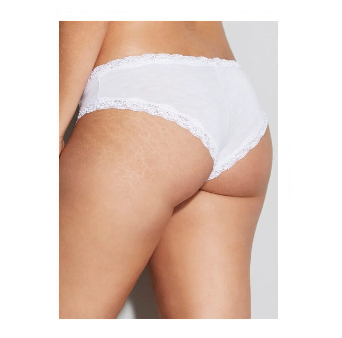 Hope Green Line Brazilian Thonga Panty White Modal Cotton Lace Underwear