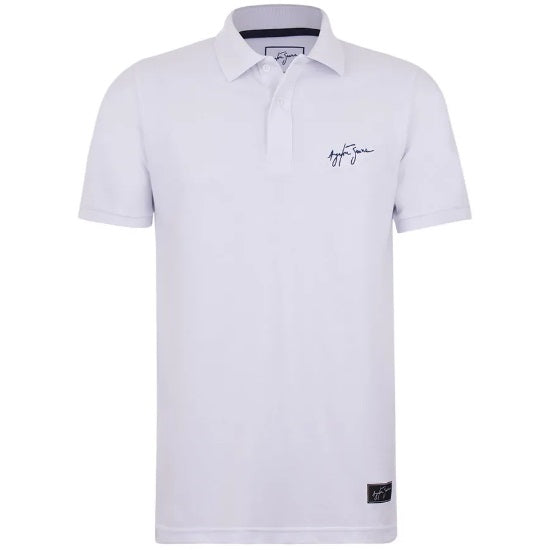 Orignal Ayrton Senna Fan Collection Signature Polo Shirt for Men White