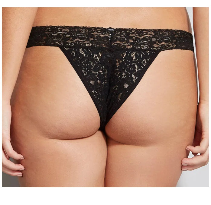 Lot of 3 Hope Happy Black Lace Sensual Panty Cotton Underwear Lingerie Brazilian