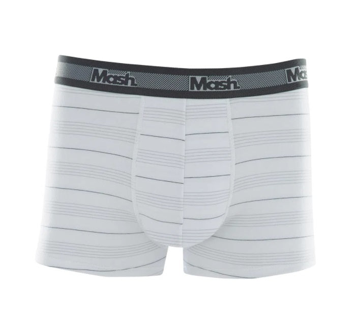 Lot of 3 Mash Striped Cotton Boxer White Men Confortable Underwear Brazilian
