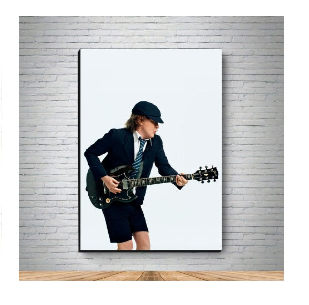 Angus Young AC/DC/ Tile w/ Frame Decorative Collectible Framework Mod. 2 A3