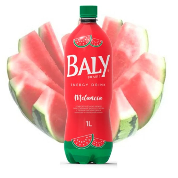 Lot of 4 Brazilian Baly Brasil Watermelon Fruit Drink Energetic Caffeine Beverage 2L