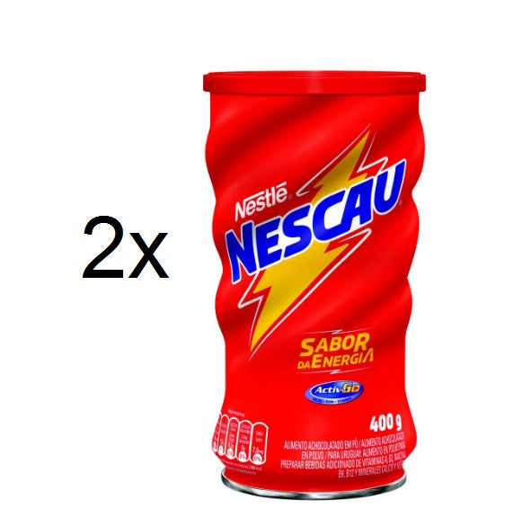 Nescau Chocolate Flavor Powder Nestlé Milk 400g Lot of 2 Brazilian Original