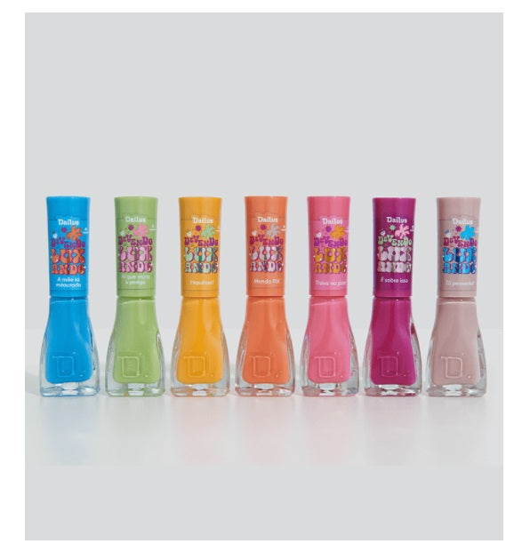 Brazilian Original Dailus Devendo e Luxando Nail Polish Kit 7 Units Beauty Art