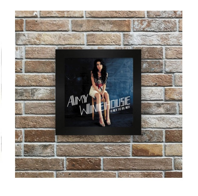 Amy Winehouse Back to Black Tile w/ Frame Decorative Collectible Framework