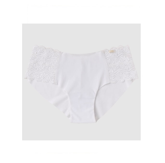Hope Nude Wide Microfiber Lace Panty White Anatomical Underwear Brazilian