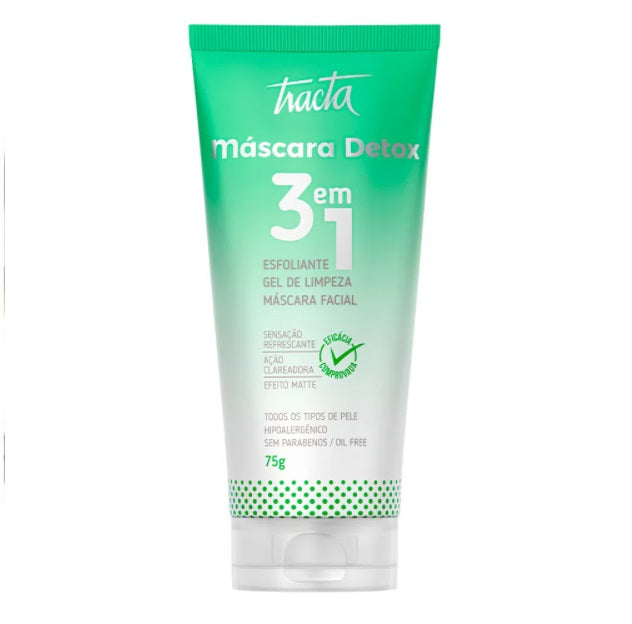 Brazilian Tracta Facial Detox 3x1 Exfoliating Cleansing Treatment 75g Skin Care