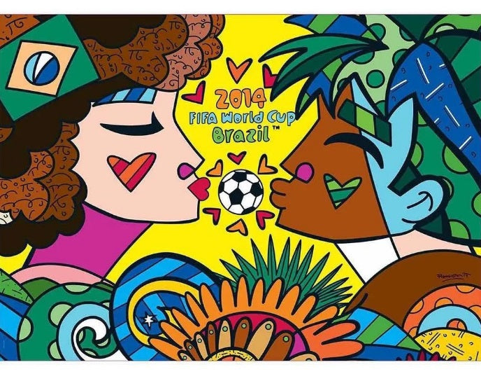 Original Romero Britto Puzzle Fifa World Cup 2014 Collectible 1000 Pieces - Grow