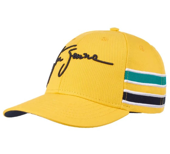 Original Brazilian Ayrton Senna Fan Collection Helmet Cap Unisex Yellow Unique